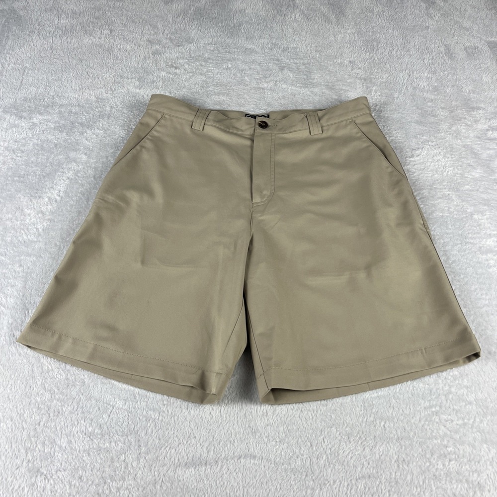Adidas Golf Shorts‎ Mens 32 Khaki Tan Flat Front Polyester Athletic